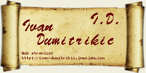 Ivan Dumitrikić vizit kartica